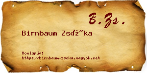 Birnbaum Zsóka névjegykártya
